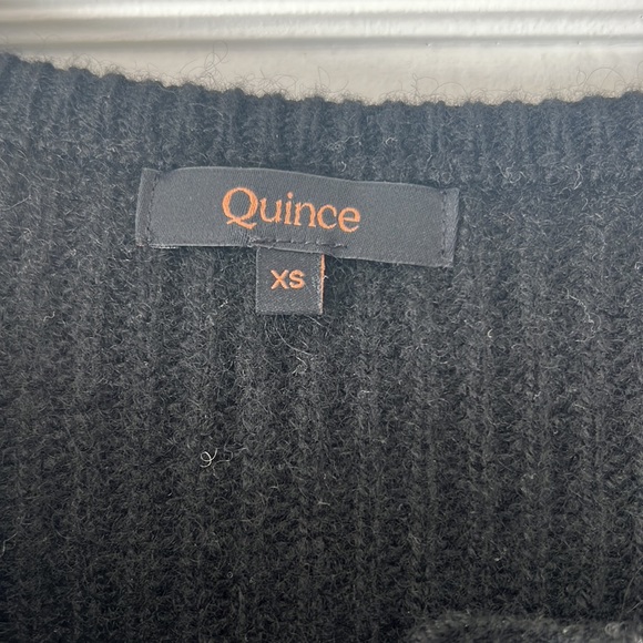 Quince 100% Yak Wool Soft Rib Crew Cardigan in Black size XS - Picture 3 of 4
